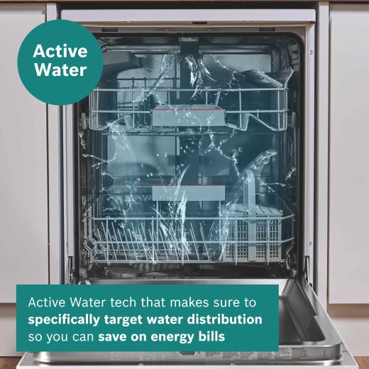 Bosch Series 4 Standard Dishwasher - White - Annotation - ActiveWater